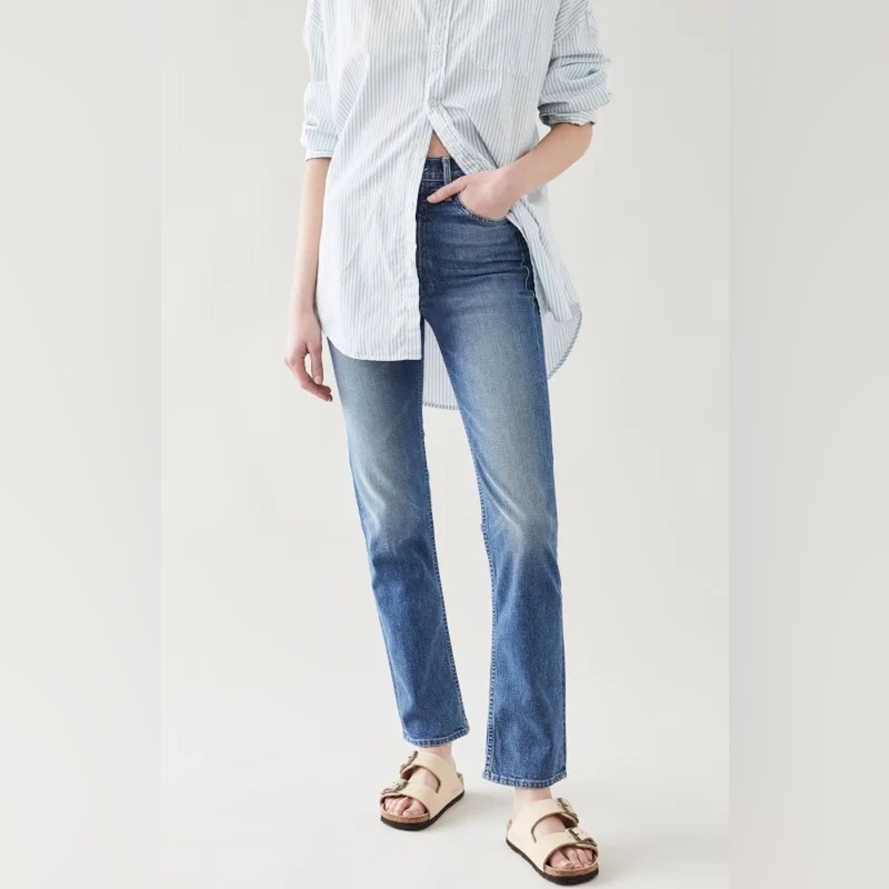 MOTHER High Waisted Rider Skimp Straight Leg Jeans Cowboys Don’t Cry 29